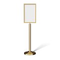 Montour Line Sign Floor Standing 14 x 22 in. V Pol. Brass, PLEASE WAIT TO BE SEATED FS200-1422-V-PB-PLSWAITSEAT